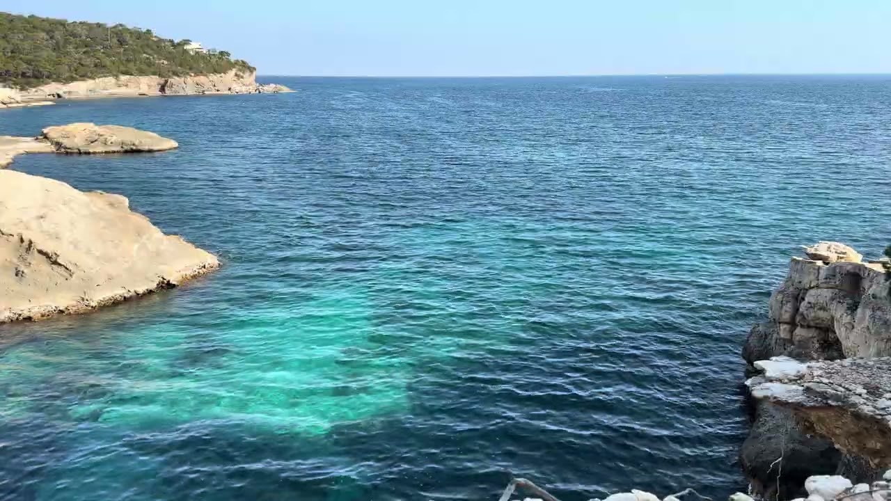 8 Hour Calm Sea Waves 🌊 Crystal Clear Water | Mediterranean Sea Relaxation (No Music) 