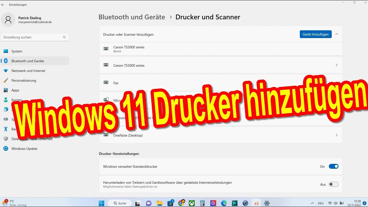 Windows 11 Drucker hinzuf&uuml;gen & Treiber installieren Anleitung