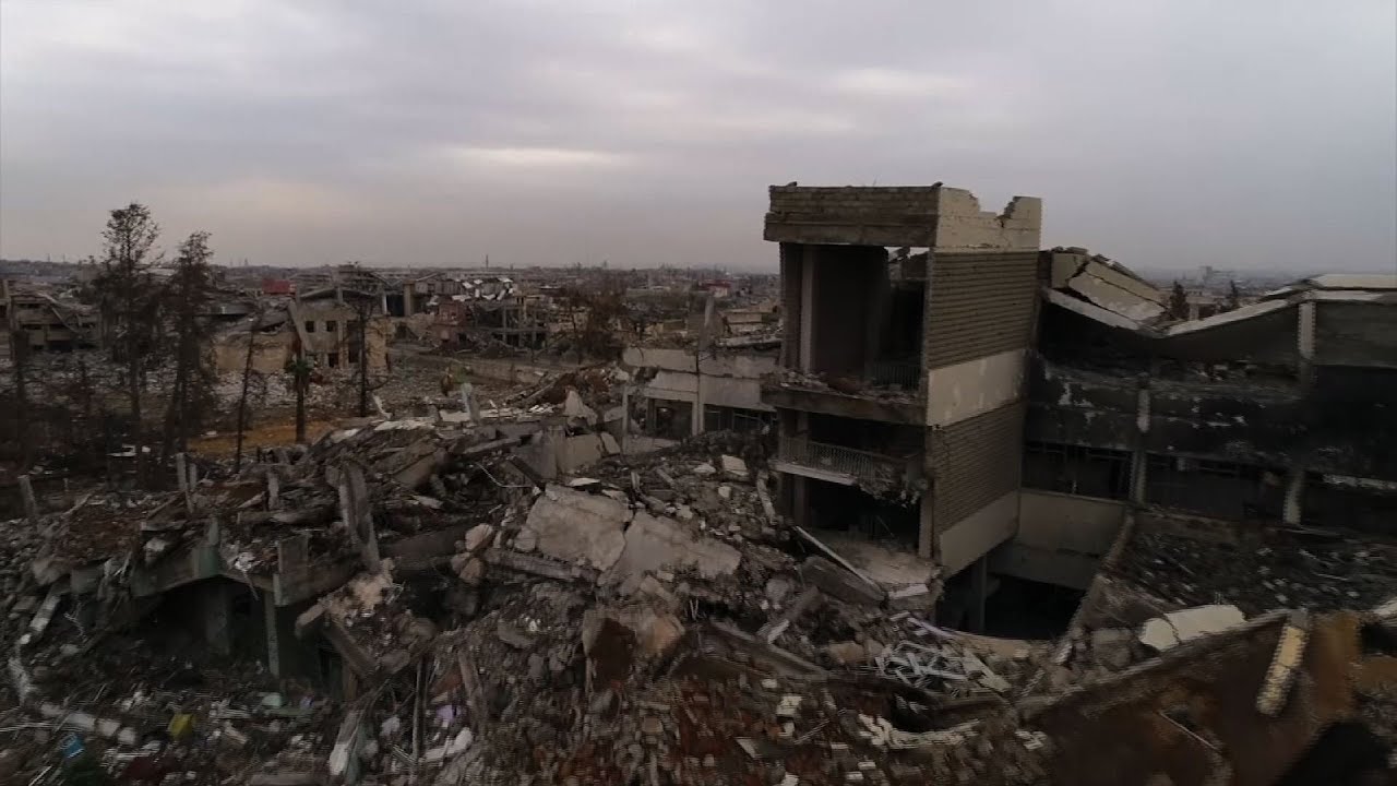 Drone footage shows extent of Mosul destruction