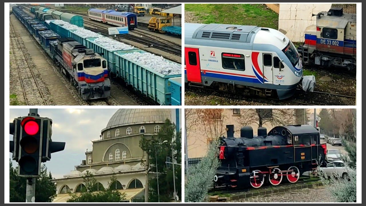 TCDD DE 33002 YÜK TRENİ | DMU & DE 33002 MANEVRALAR | SÜMER CAMİİ | BUHARLI LOKO | VİYADÜK &  GAR