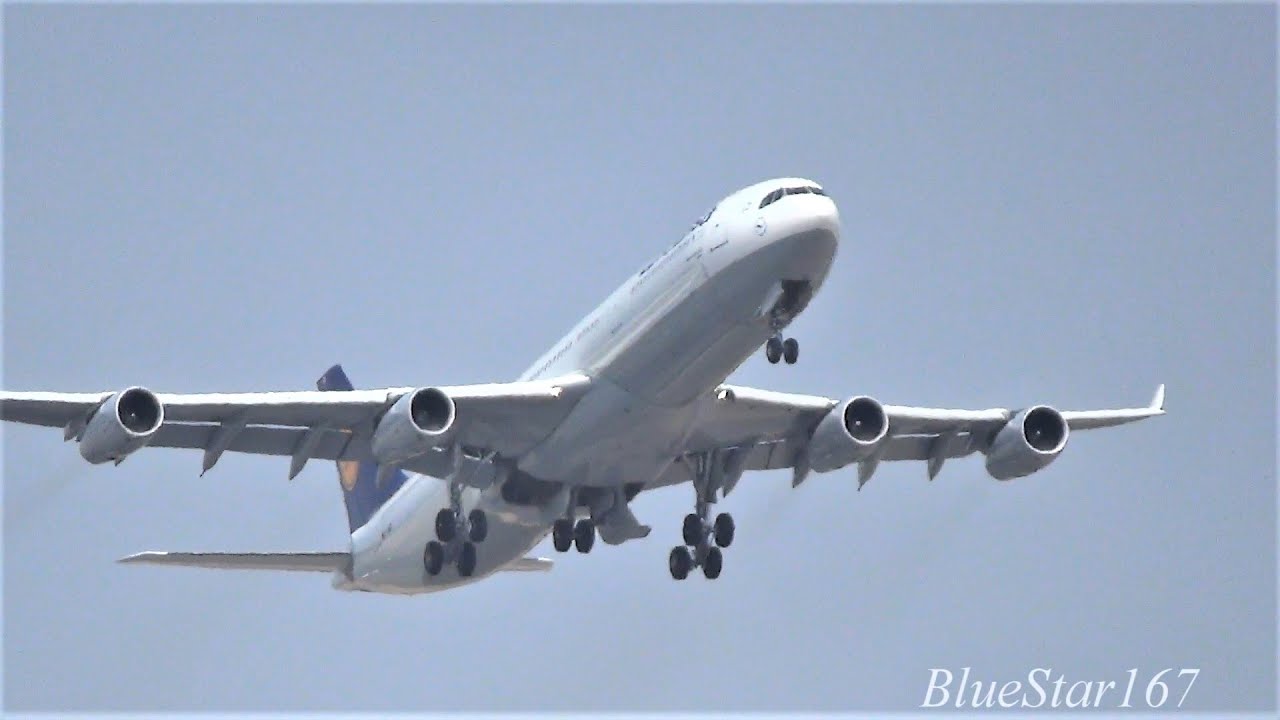 Lufthansa Airbus A340-300 (D-AIGY) takeoff from NRT/RJAA (Tokyo - Narita) RWY 16R