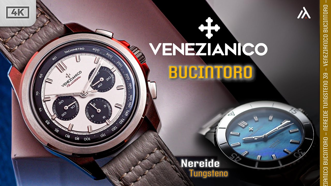 Venezianico Bucintoro: Cronógrafo Automático de 4hz. // Nereide Tungsteno, reloj de buceo elegante.