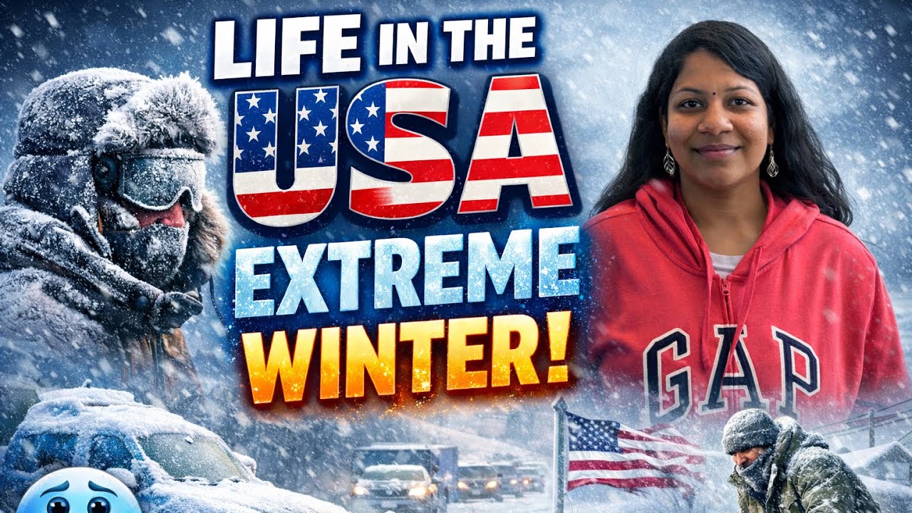 அழகும் கஷ்டமும் சேர்ந்த ஒரு winter journey🥶 #SnowDay #SnowStorm #lifeinusa