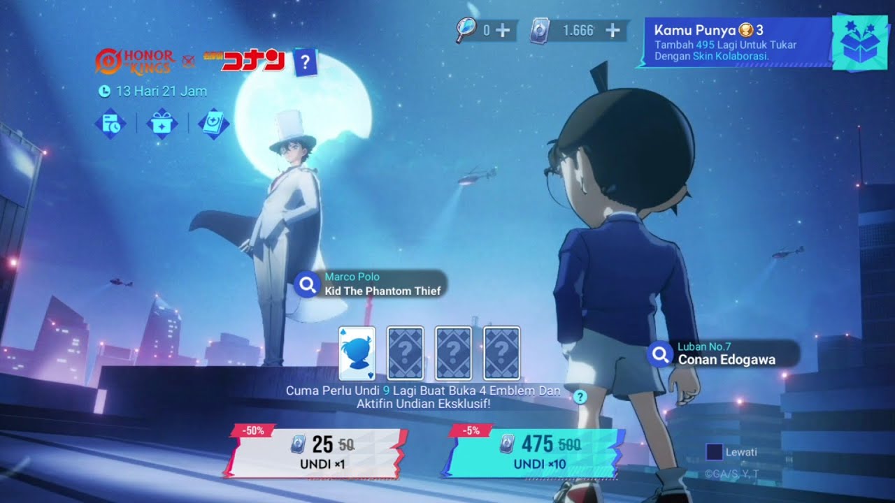 GACHA SKIN LUBAN NO.7 CONAN EDOGAWA (DETECTIVE CONAN) - HONOR OF KINGS