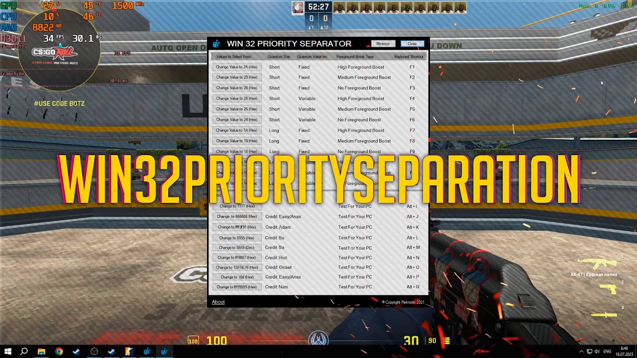 Win32PrioritySeparation &mdash; неочевидная настройка для уменьшения инпут лага в играх
