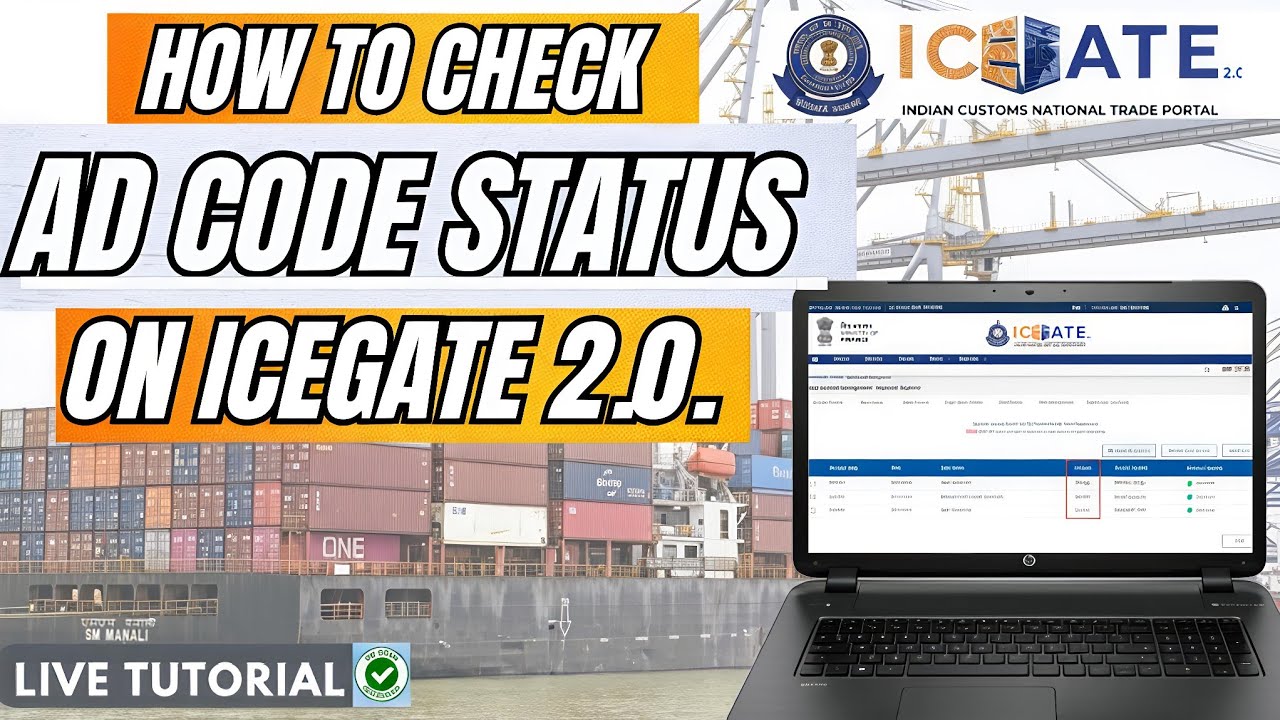 How to check AD code status on ICEGATE 2.0. II LIVE TUTORIAL 2026