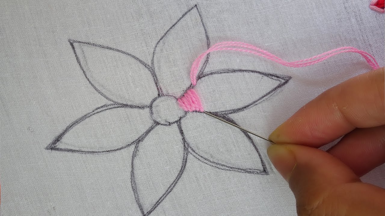 hand embroidery latest flower design ,easy modern flower embroidery