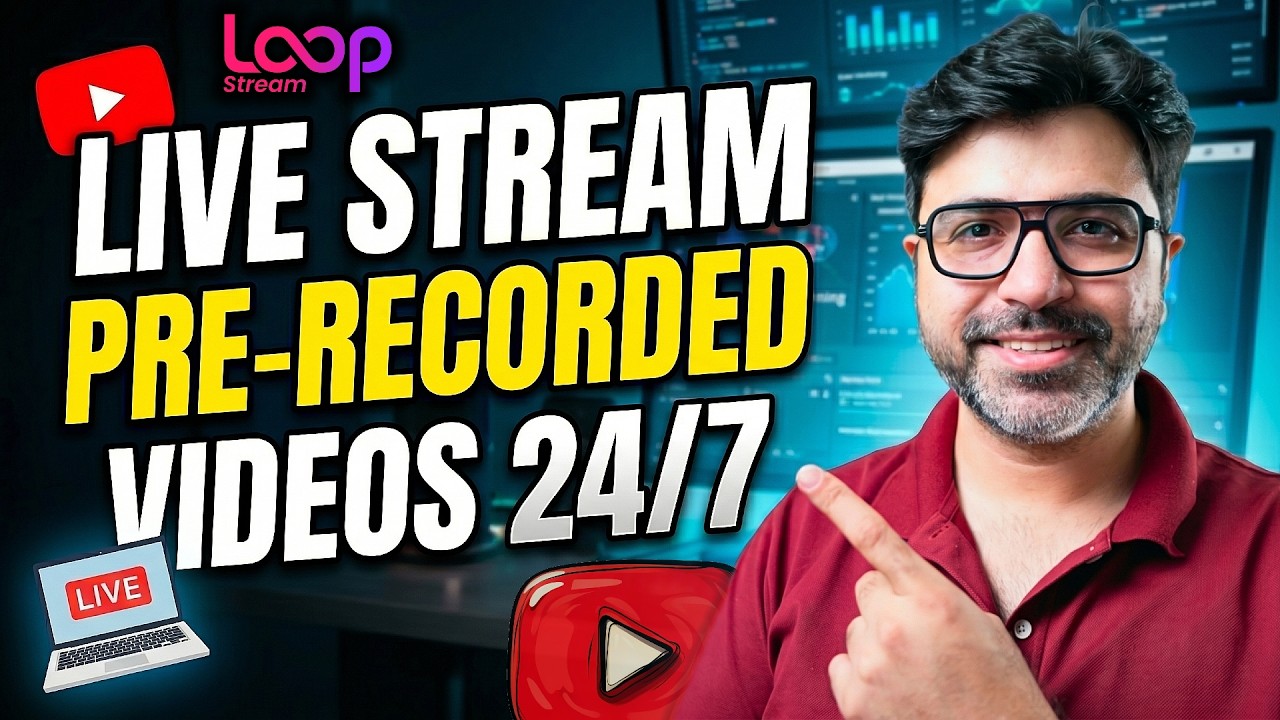 How to Live Stream Pre Recorded Video 24/7 on YouTube (in Hindi)