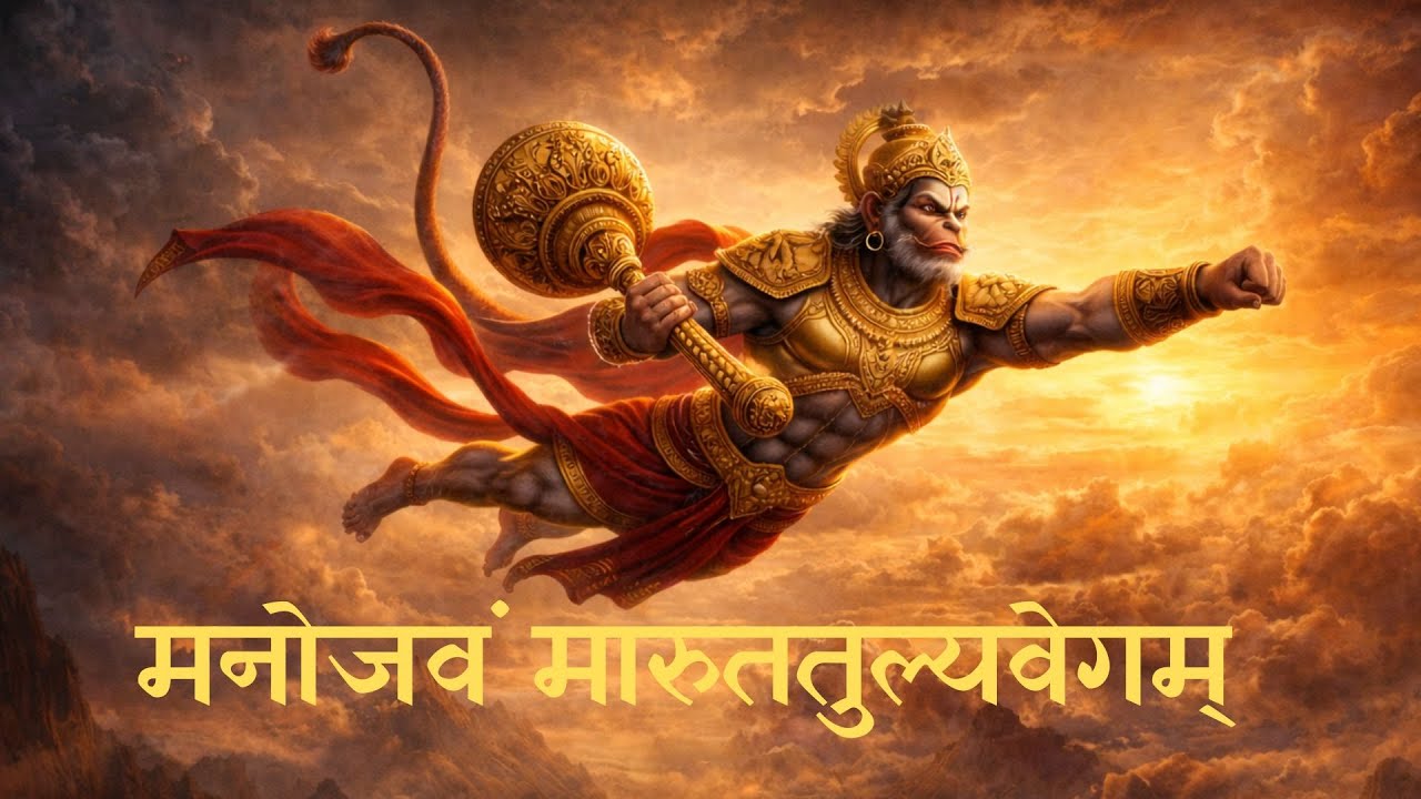 Manojavam Mantra | Most Powerful Hanuman Mantra | मनोजवं मारुततुल्यवेगम् |