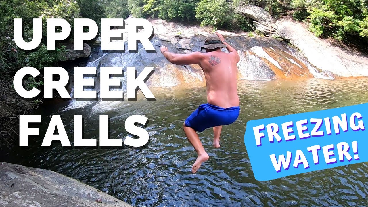 North Carolina Waterfall | Upper Creek Falls | Waterfalls & Swimming Hole | FREEZING COLD WATER!!!