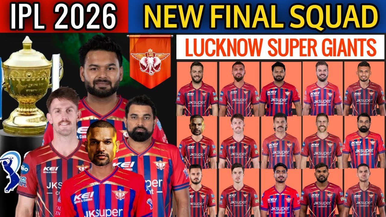 IPL 2026 | Новый состав команды Lucknow Super Giants на финал | Список игроков команды LSG 2026 |...