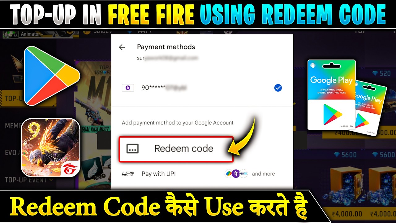 Free Fire Me Redeem Code Se Top Up Kaise Kare | Top Up With Redeem Code | How To Use Redeem Code FF