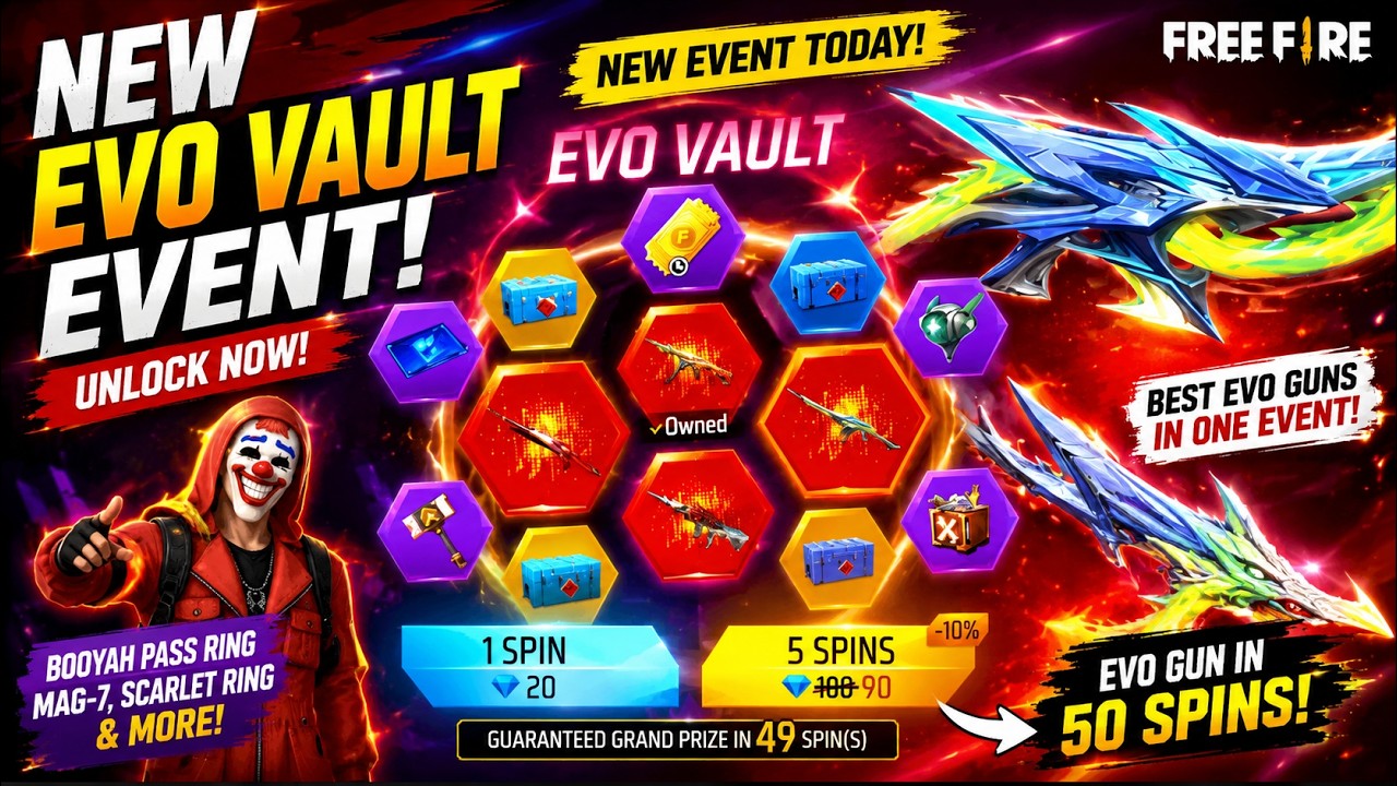 New Evo Vault Event Free Fire | Evo Vault Event Unlock | New Event Today | Free Fire New Event