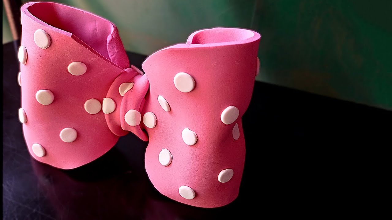 COMO FAZER LAÇO MINNIE EM PASTA AMERICANA TOPO DE BOLO EM AÇÚCAR | Fondant Gumpaste Minnie Mouse Bow