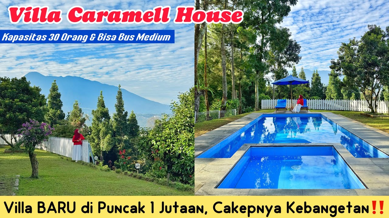 VILLA BARU VIEW GUNUNG CUMA 1,6 JUTA UNTUK 30 ORANG‼️😍 VILLA CARAMEL HOUSE BY THE VRAYA VILLA
