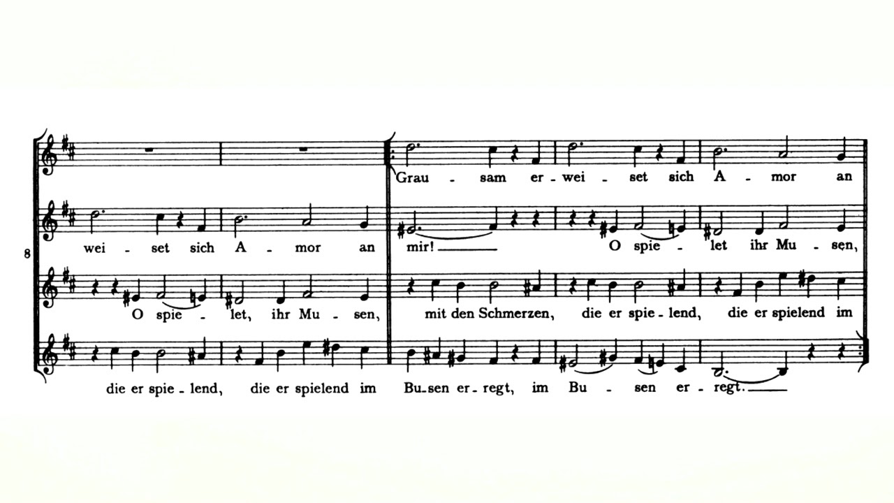 Johannes Brahms - Grausam Erweiset Sich Amor Canon for female chorus WoO 24 audio+sheet music