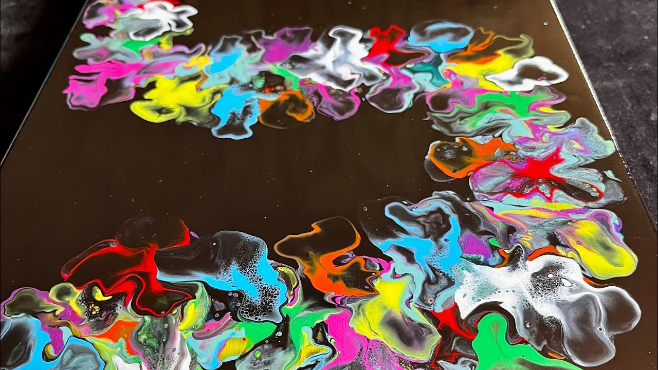 Fluid Pour on Black Background