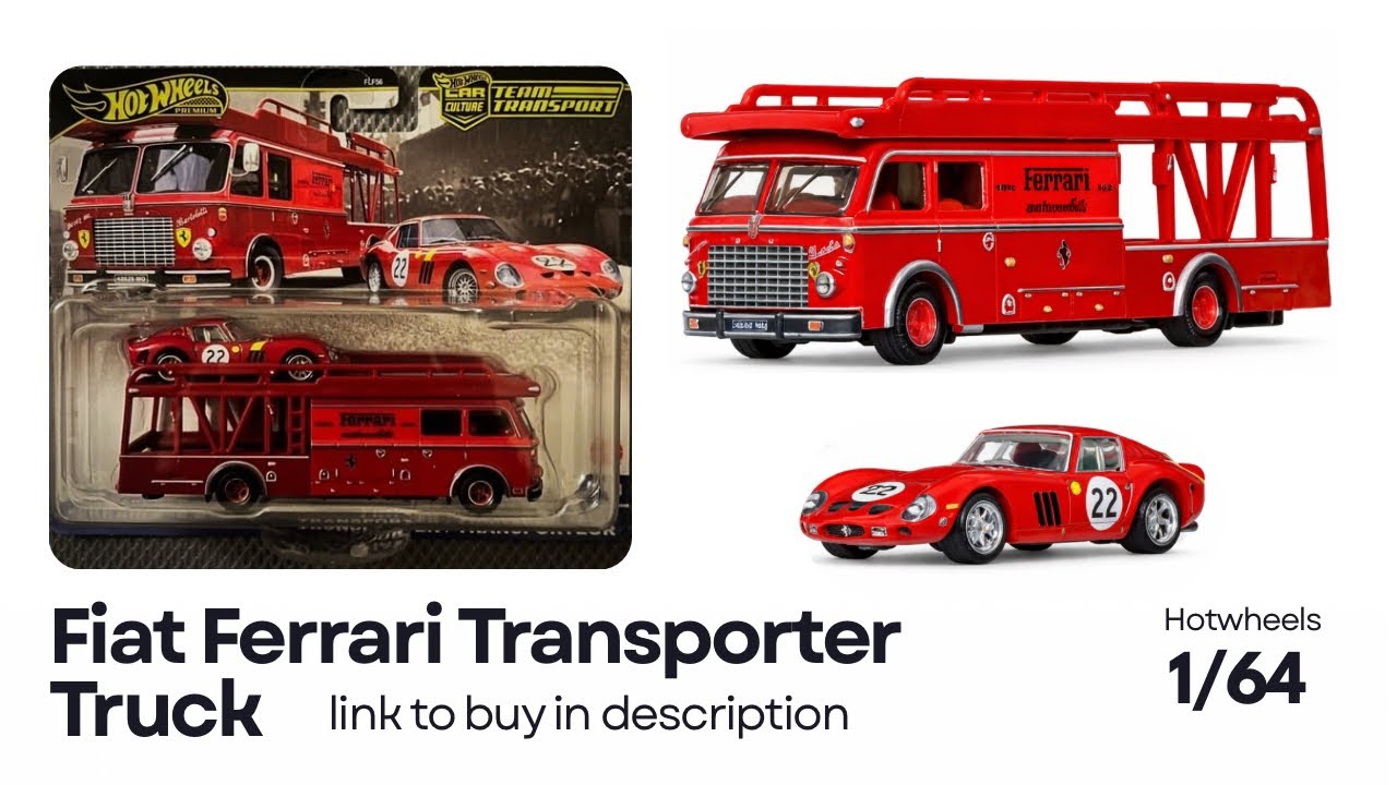 Hot Wheels Premium Team Transport Ferrari 250 GTO & Fiat 642 RN2 Bartoletti Transporter 1/64 