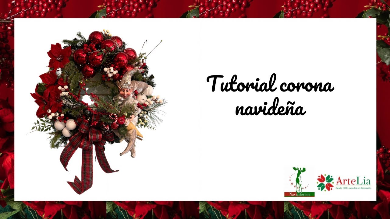 Cómo decorar una corona navideña para la puerta | Tutoriales navideños | DIY | Christmas