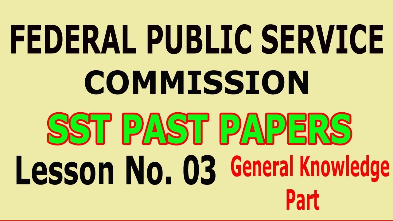 (Pedagogy) SST past papers (FPSC) Lesson no. 03