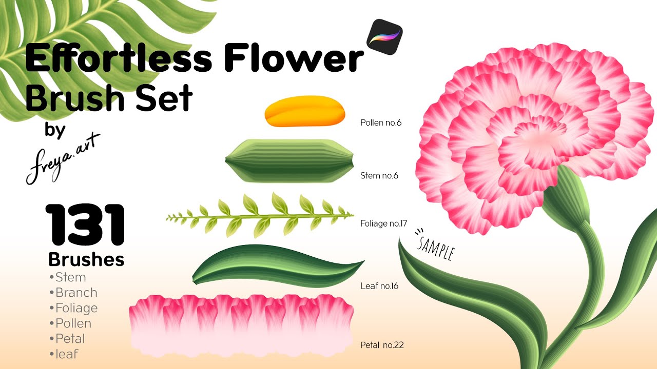 The Effortless Flower Brushset by Freya.art - Brush Introduction 🖌️🎨