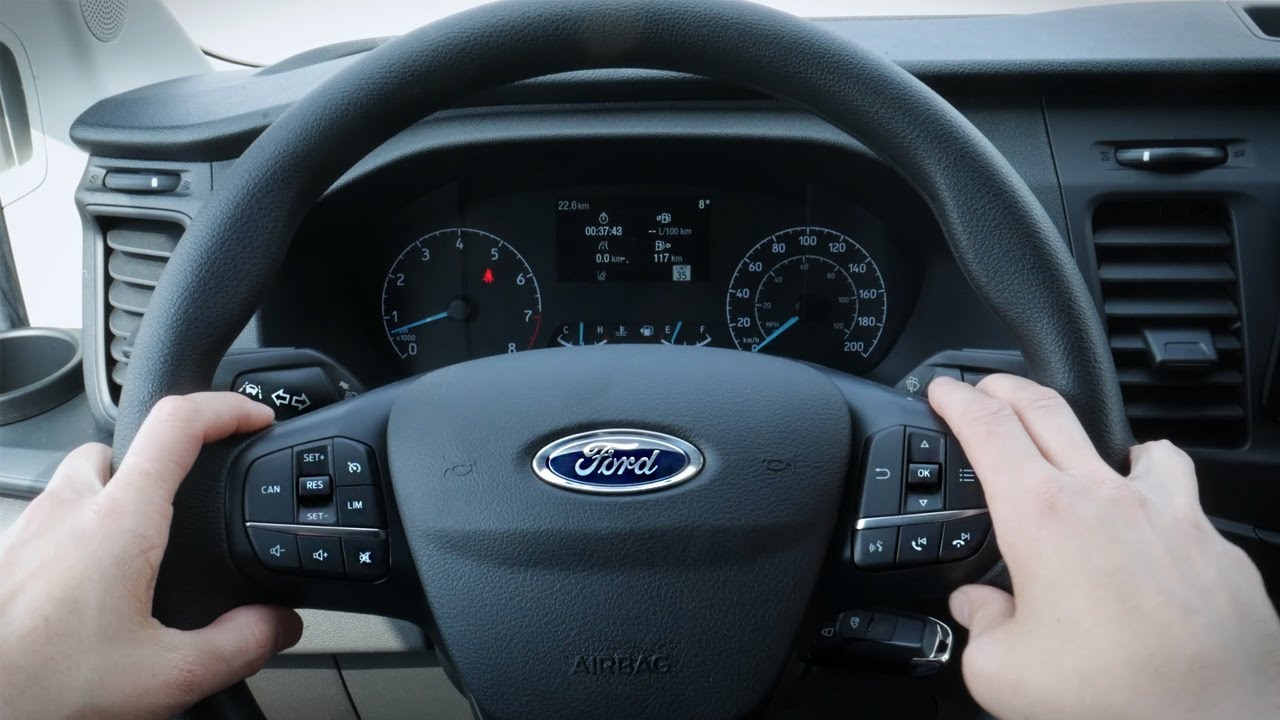 Steering wheel and cluster in the 2022 - 2024 Ford Transit