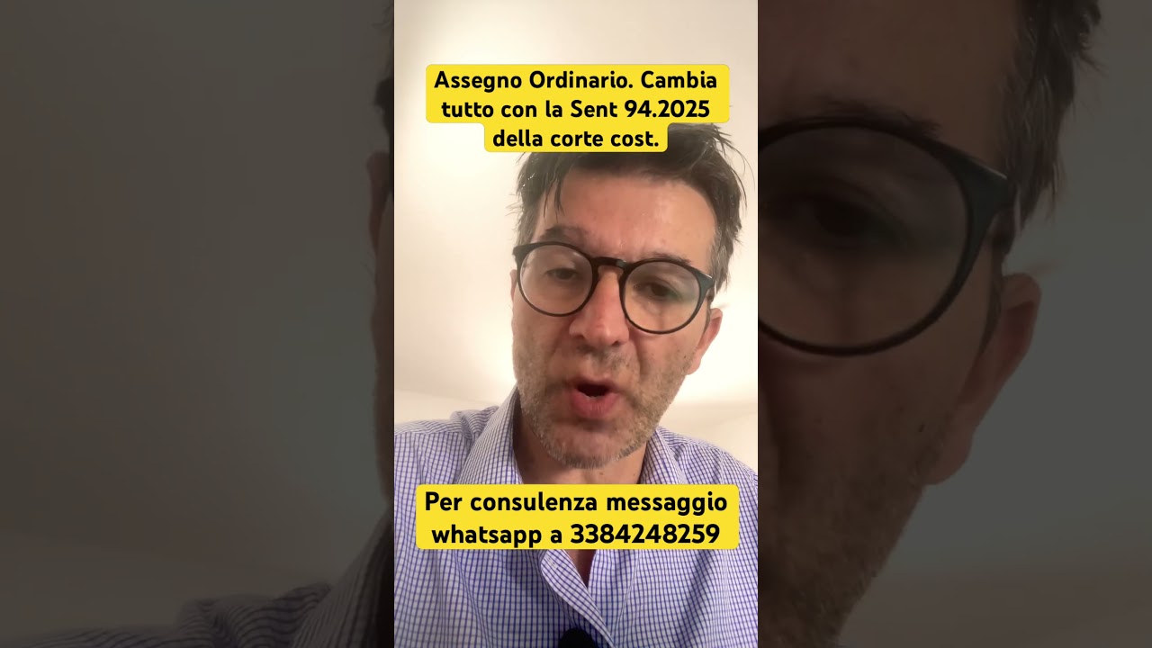 ASSEGNO ORDINARIO. Cambia Metodo di Calcolo.