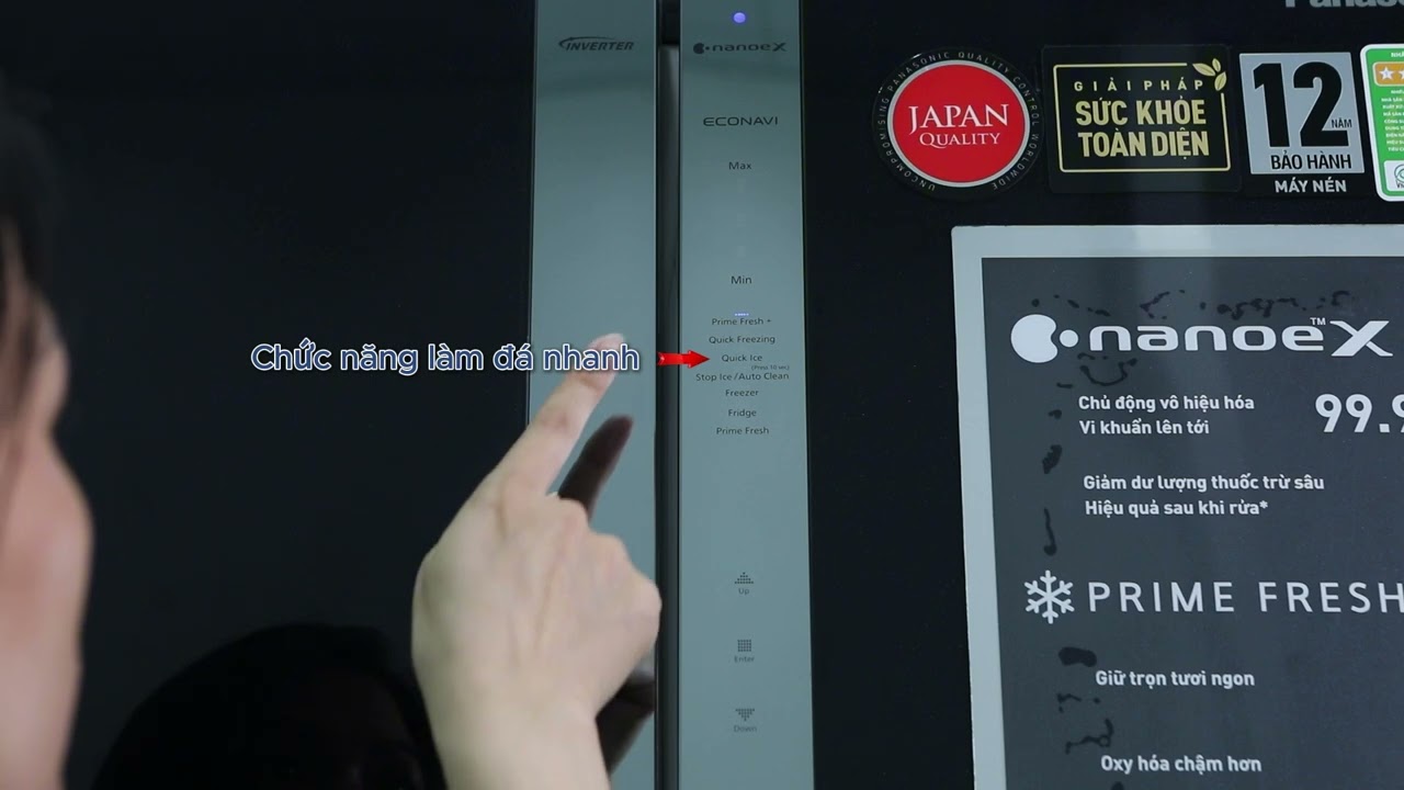 Hướng dẫn sử dụng bảng điều khiển của tủ lạnh Panasonic kiểu máy NR-DZ601