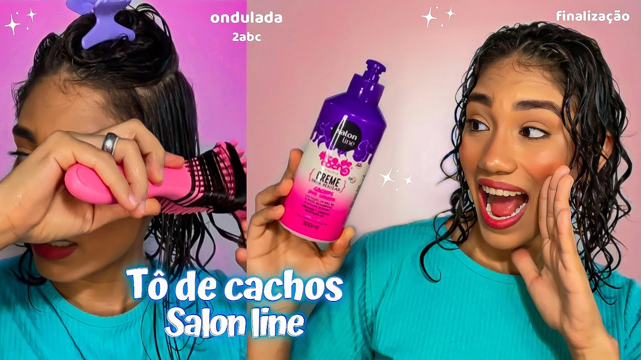 TESTEI O CREME CACHOS DOS SONHOS DA SALON LINE | Finaliza&ccedil;&atilde;o ondulada 2abc