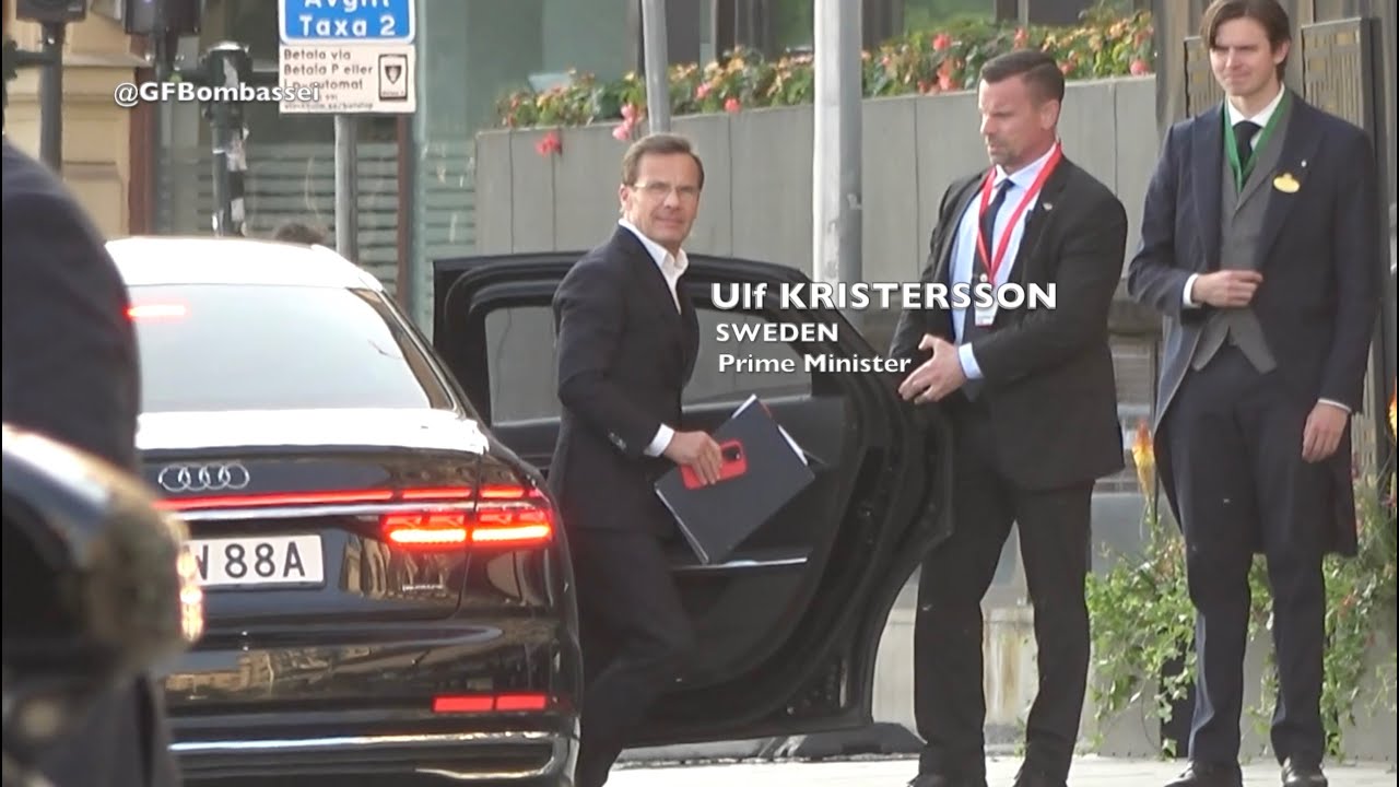 BILDERBERG MEETING 2025 - Swedish Prime Minister Ulf Kristersson arriving at Stockholm's Grand Hotel