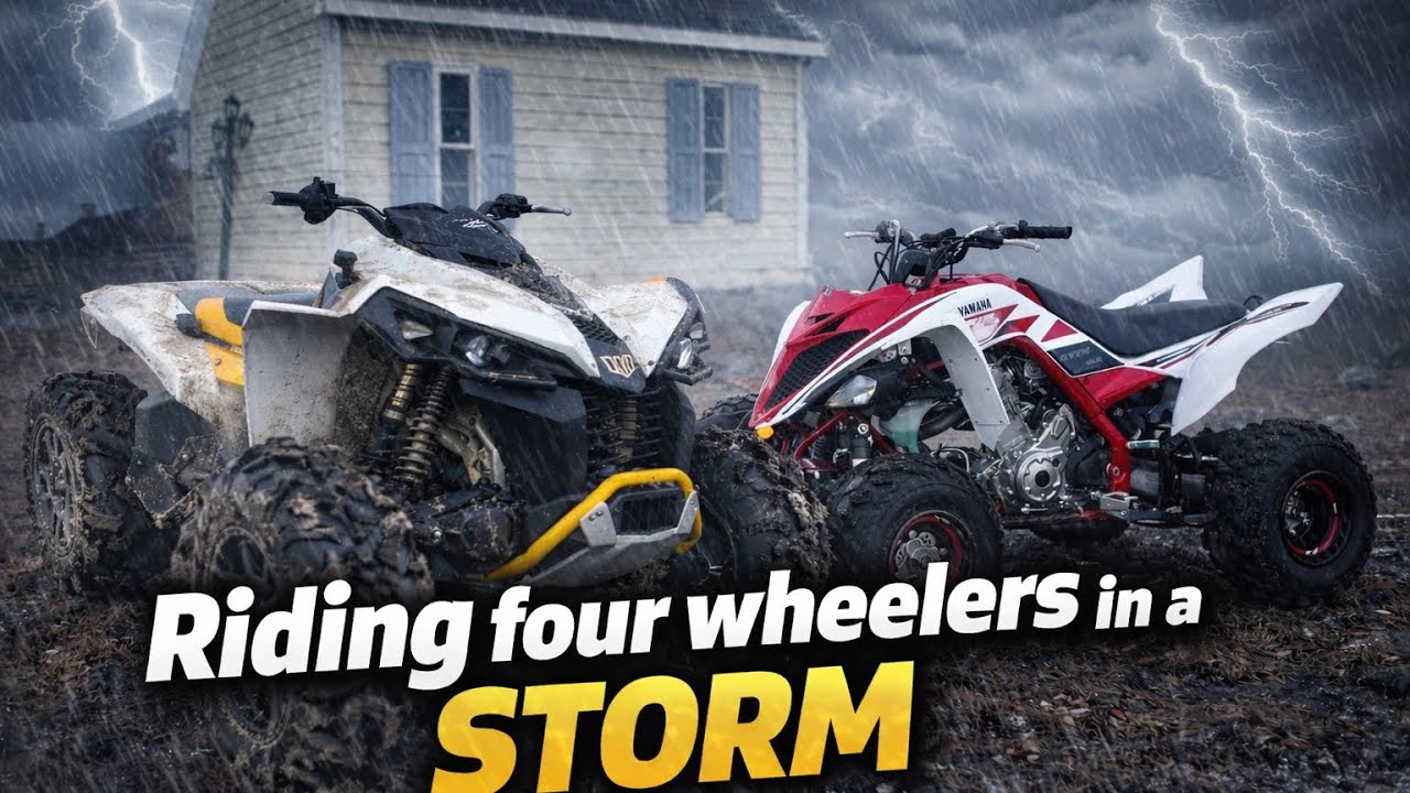 RIDING FOURWHEELERS IN THE RAIN!!