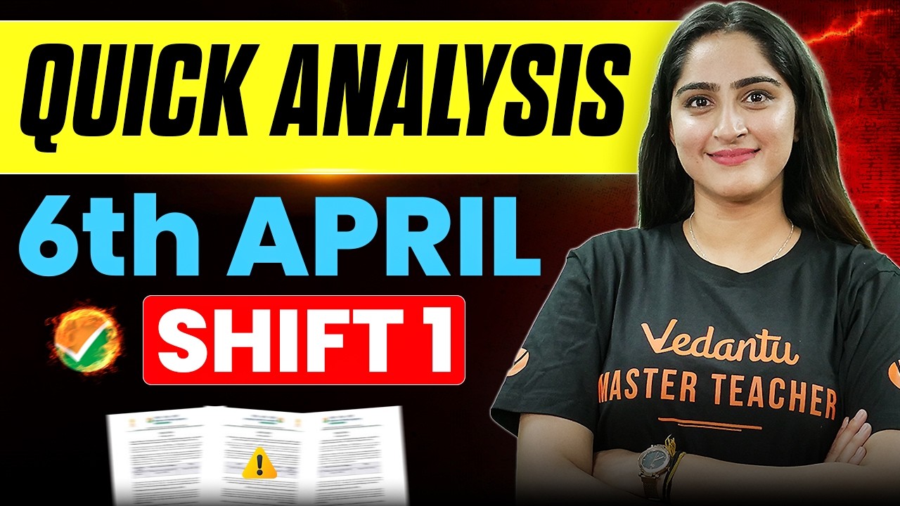JEE Main 2026 (April Attempt) Quick Analysis 🔥 | Shift 1 - 6th April 2026 | Diksha Mam