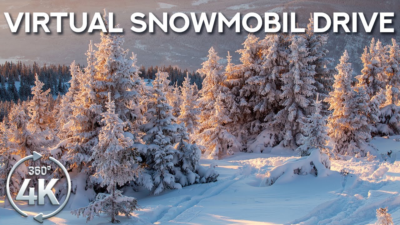 4K Snowy Landscapes of Iremel Plateau – 360° VR Snowmobile Drive with Breathtaking Scenery