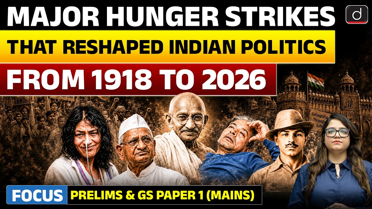 Hunger Strikes in India: From Freedom Struggle to Sonam Wangchuk | UPSC | Drishti IAS English