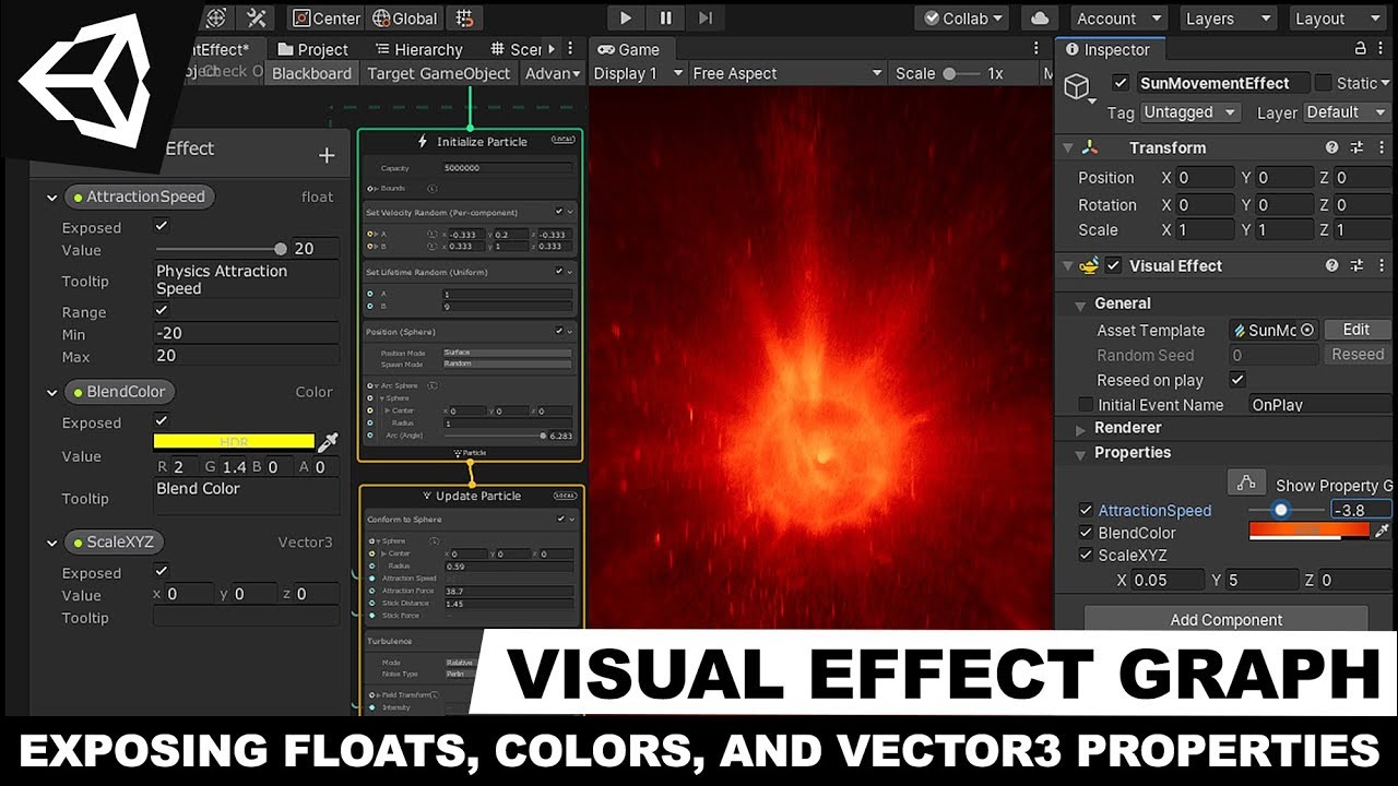 Unity3d VFX Graph - How To Expose Floats, Colors, And Vector3 Properties To The Inspector?
