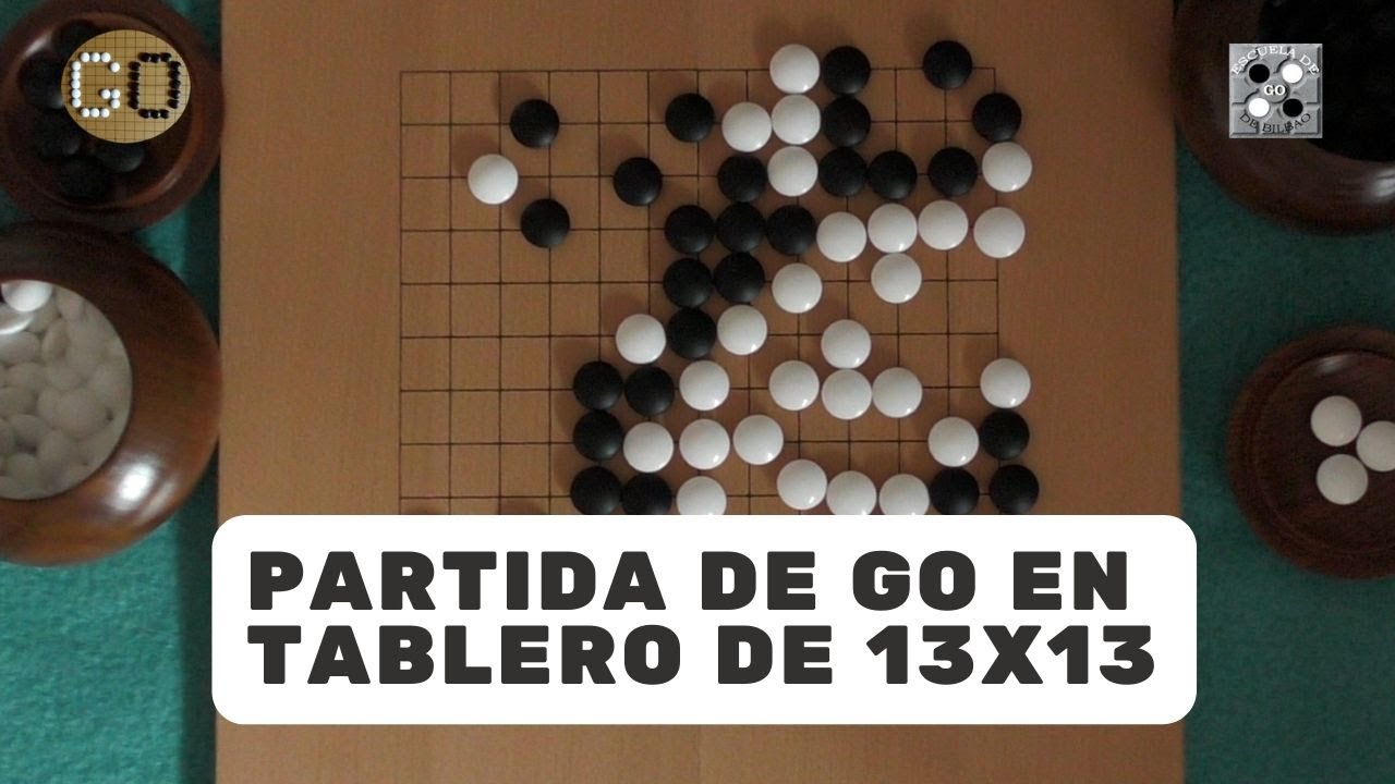 Partida de go de principiantes en el tablero de 13x13