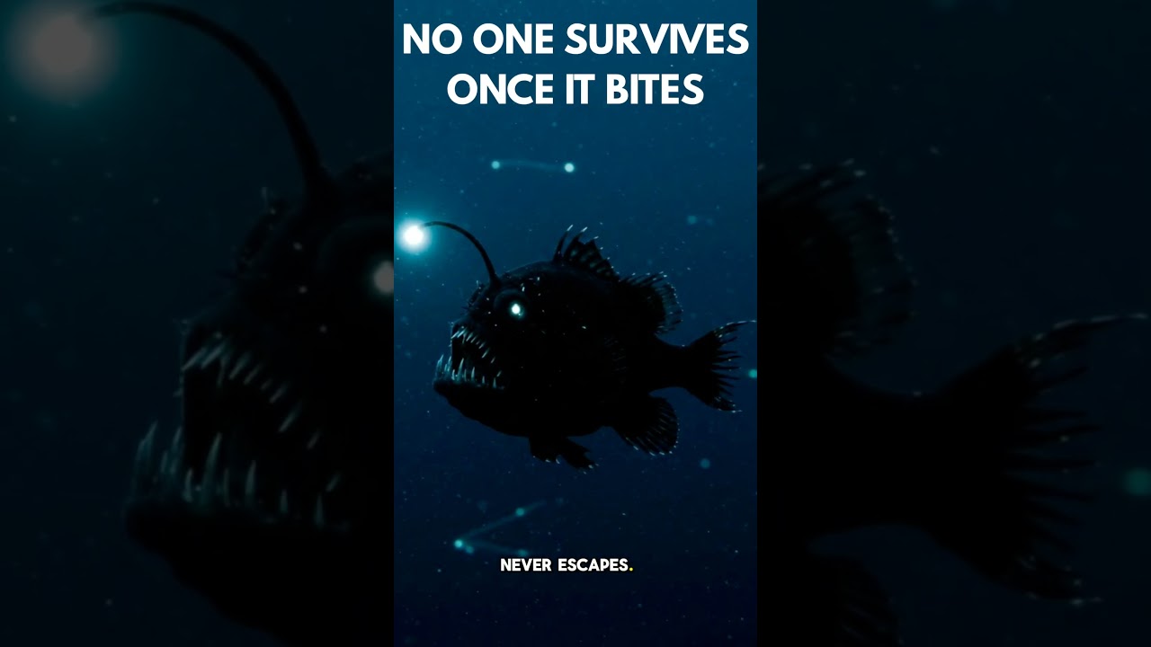 The Anglerfish waits in total darkness… its glowing lure can trap anything! 🌊🐟