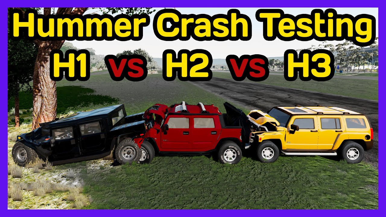 Hummer H1 vs H2 vs H3 CRASH TESTING Compilation | BeamNG drive