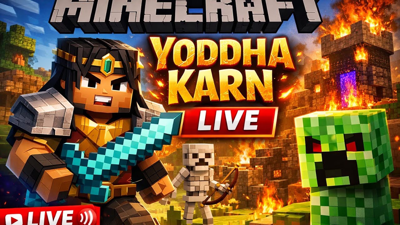 MINECRAFT LIVE | YODDHA KARN | IPHONE16PRO |#shorts