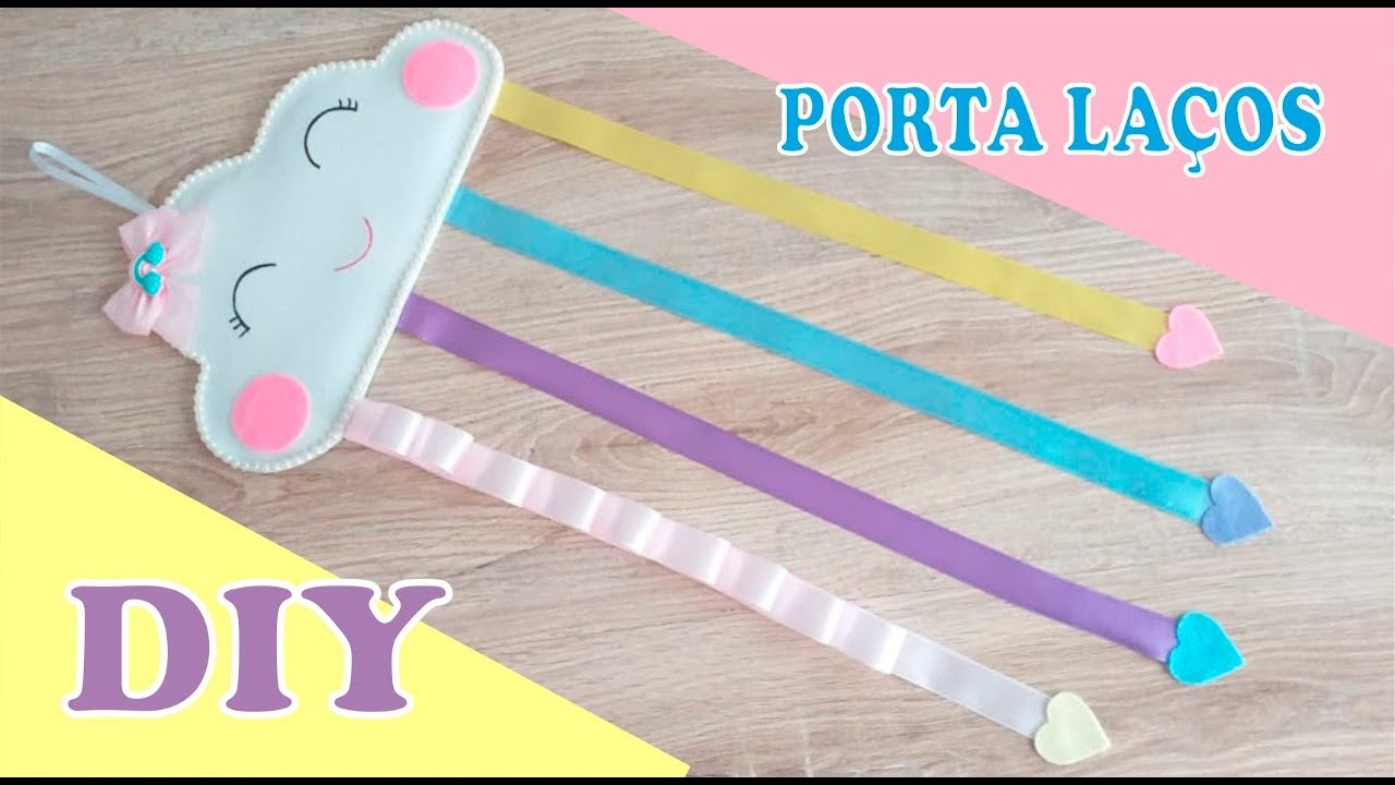 Como fazer porta laços e tiaras nuvem chuva de amor