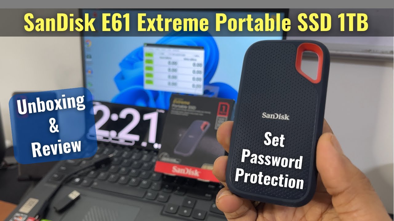 SanDisk E61 Extreme Portable SSD Unboxing & Review - Speed Test, Set Password Protection in Hindi