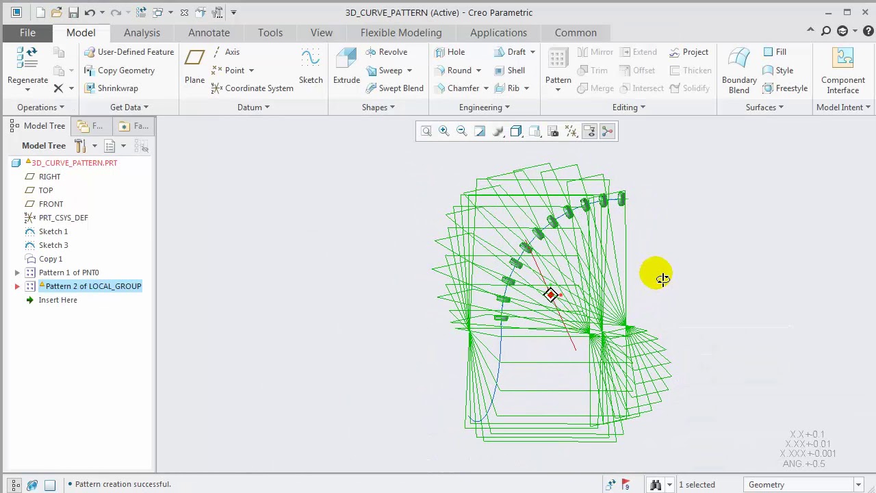 How to build robust patterns and 3D curve patterns in Creo Parametric