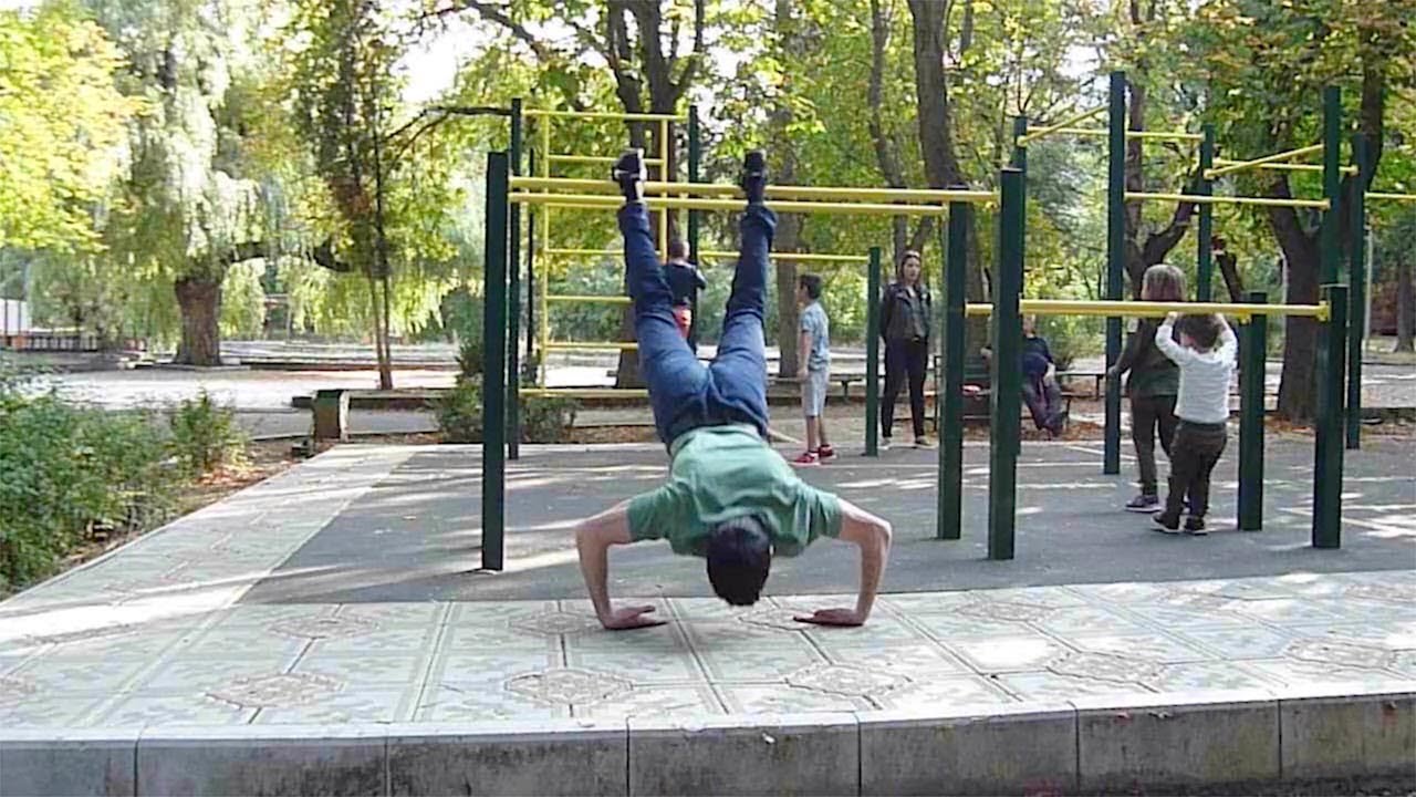 Strong Student Does Elevated Push Ups