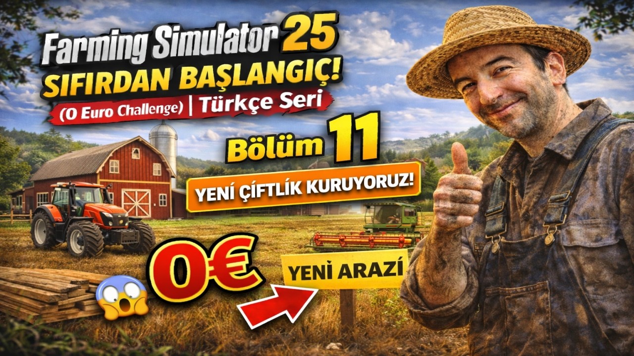 Farming Simulator 25 SIFIRDAN BAŞLANGIÇ! (0 Euro Challenge) | Bölüm 11 Türkçe Seri