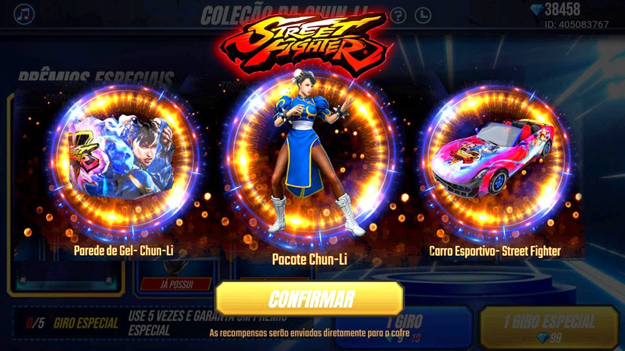PEGUEI TUDO! ZEREI NOVO EVENTO COLE&Ccedil;&Atilde;O DA CHUN LI STREET FIGHTER 5 V GASTEI DIAMANTES FREE FIRE