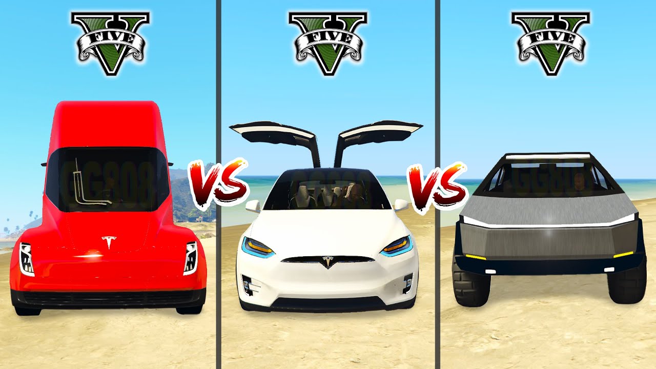 Tesla Semi vs Tesla X vs Tesla Cybertruck in GTA 5 - which is best?