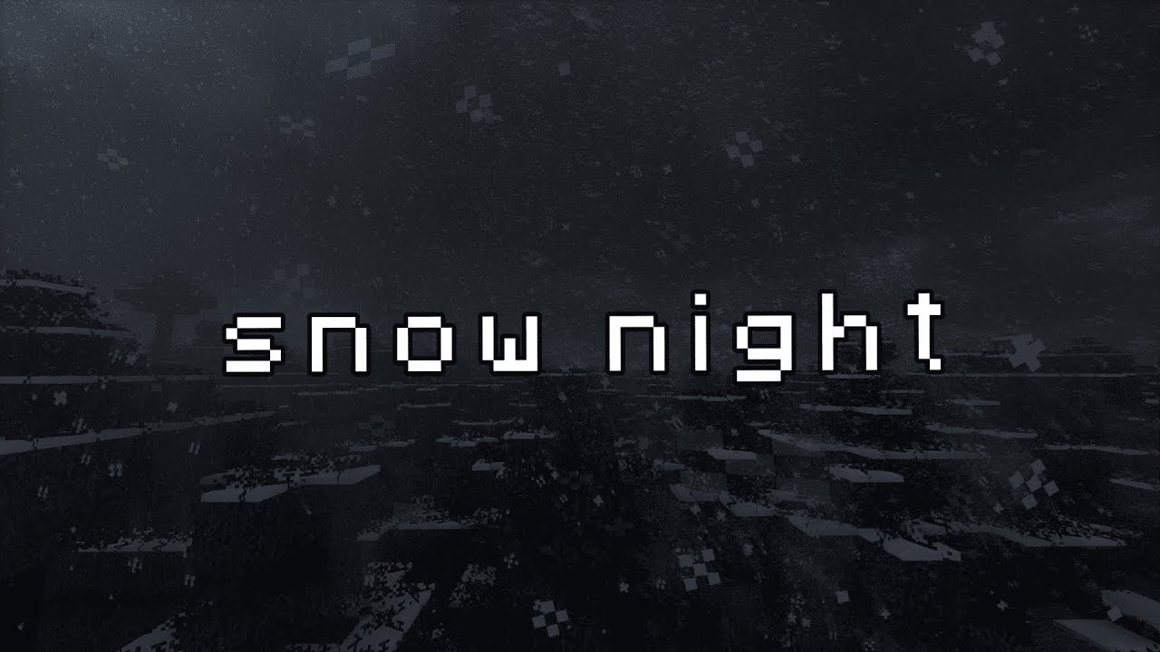 minecraft snowfall in silence — deep night ambience