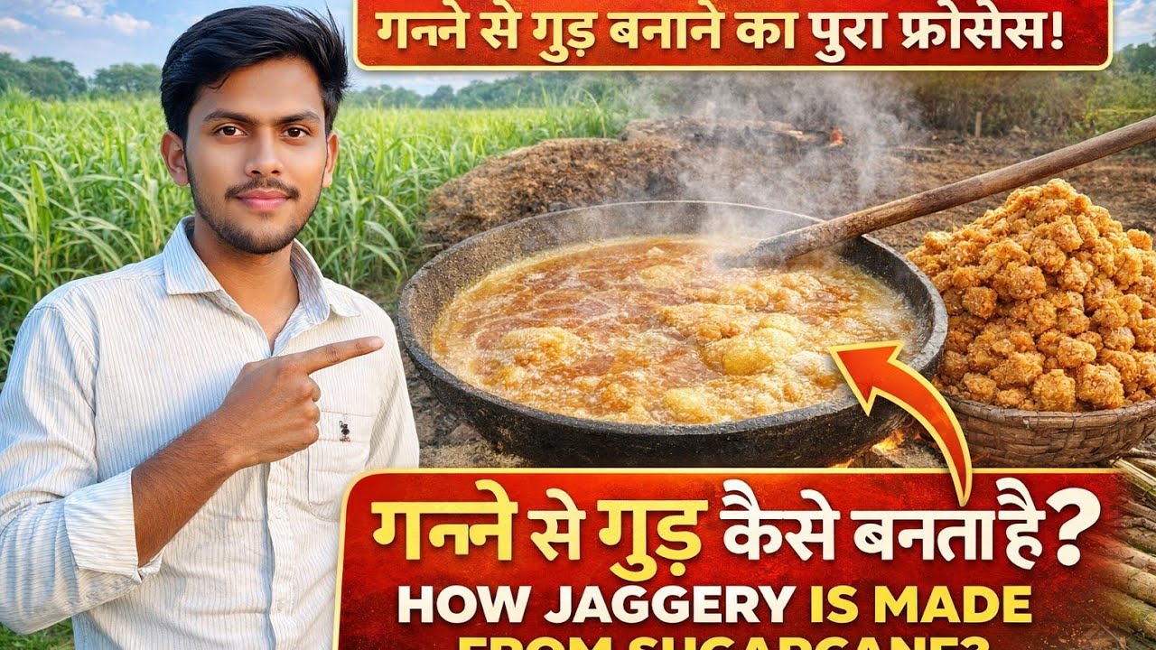 👉 How Jaggery Is Made From Sugarcane❓ | Desi Gud ♥️ Making Process  👈 @dileepvlogs004 