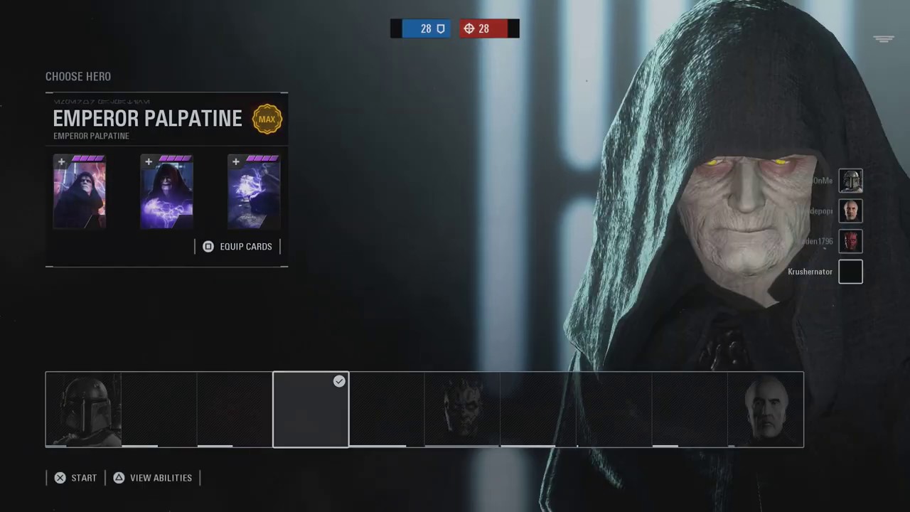 Battlefront 2 - Solo carry with Max Level 1000 Emperor Palpatine in Heroes vs Villains