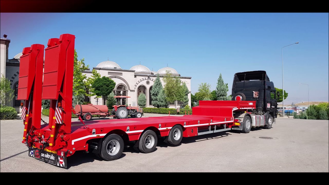 3 Axles Low loader. This semi-trailers was produced in Turkey for use in France
